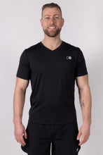 Afbeelding in Gallery-weergave laden, Orango Running - Mens T-shirt short sleeve V-neck - Black - 11027