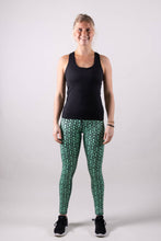 Afbeelding in Gallery-weergave laden, Orango Running - Womens Long Tights - Black/Neptune Green Allover Print - 12006
