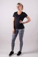 Afbeelding in Gallery-weergave laden, Orango Running - Womens Long Tights - Black/White Allover Print - 12006