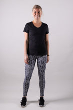 Afbeelding in Gallery-weergave laden, Orango Running - Womens Long Tights - Black/White Allover Print - 12006