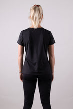 Afbeelding in Gallery-weergave laden, Orango Running -Womens T-shirt short sleeve V-neck - Black - 12011