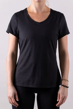 Afbeelding in Gallery-weergave laden, Orango Running -Womens T-shirt short sleeve V-neck - Black - 12011