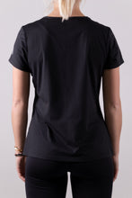 Afbeelding in Gallery-weergave laden, Orango Running -Womens T-shirt short sleeve V-neck - Black - 12011