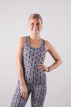 Afbeelding in Gallery-weergave laden, Orango Running - Womens Singlet - Black/White Allover Print - art.nr. 12025