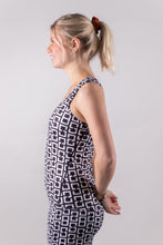 Afbeelding in Gallery-weergave laden, Orango Running - Womens Singlet - Black/White Allover Print - art.nr. 12025