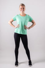 Afbeelding in Gallery-weergave laden, Orango Running -  Womens T-shirt with open shoulder - Neptune Green - 12043
