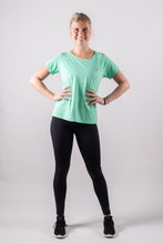 Afbeelding in Gallery-weergave laden, Orango Running - Womens T-shirt with open shoulder - Neptune Green - 12043