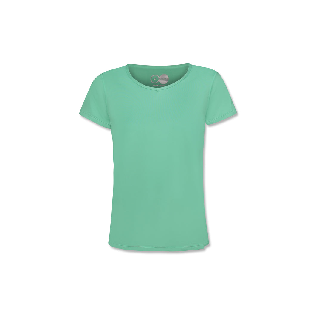 Orango Running -  Womens T-shirt short sleeve V-neck - Neptune Green - 12011