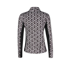 Afbeelding in Gallery-weergave laden, Orango Running -Womens cover up jacket with full zipp - Black/White allover print - 12051