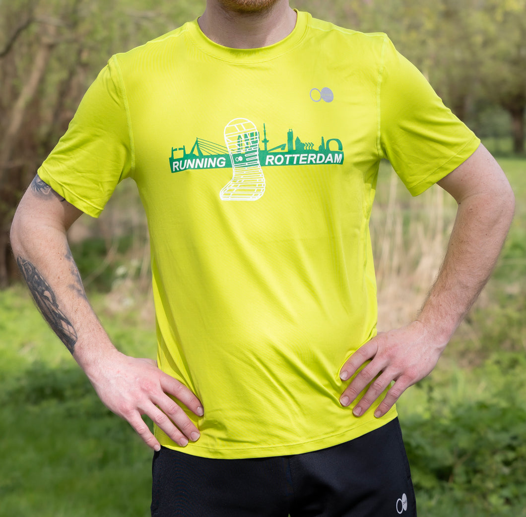 Orango Running - Running Rotterdam Mens T-shirt short sleeve O-neck - Lime - 11041