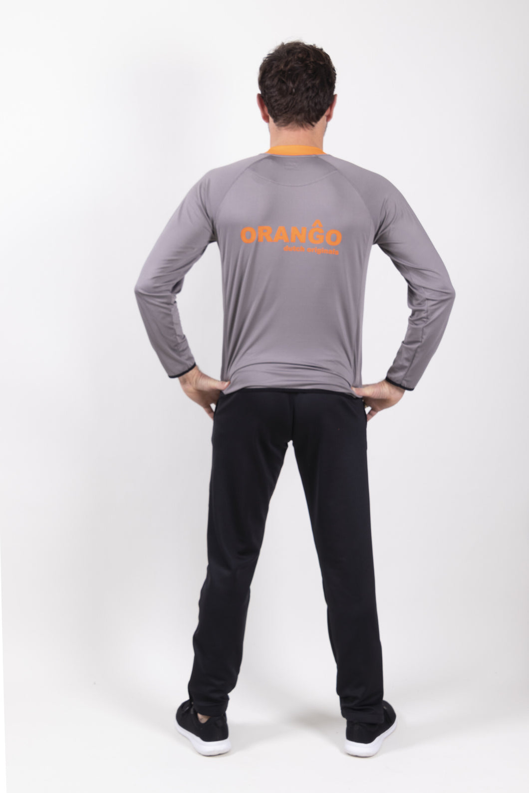 Orango Running - Mens T-shirt long sleeve -  Regular Fit - Steel Grey - P010106G