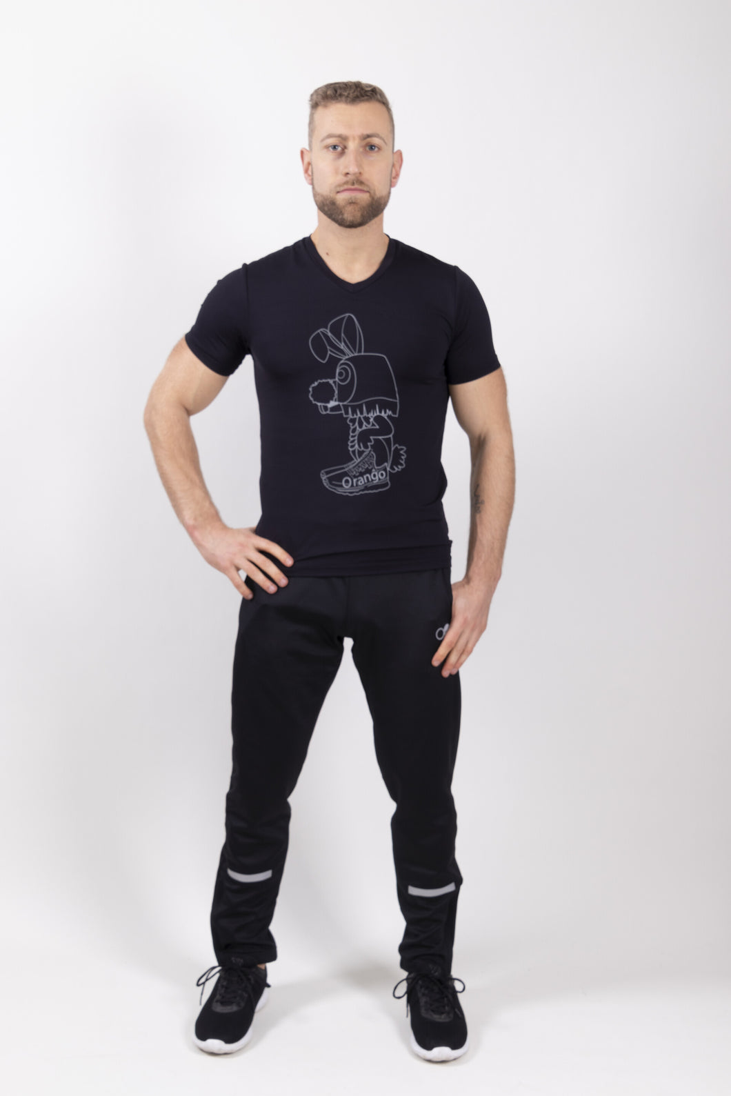 Orango Running - Mens T-shirt short sleeve V-neck - Print Zoef - P010101F