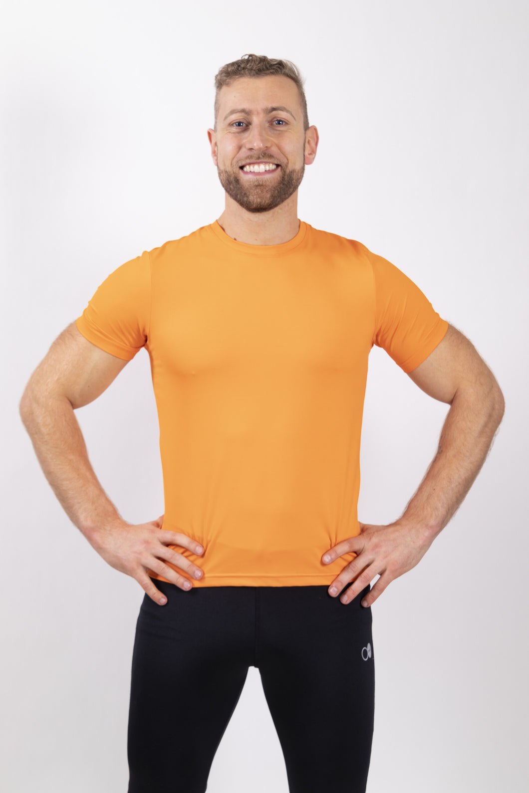 Orango Running - Mens T-shirt short sleeve O-neck reflection - Orange - P010-101E