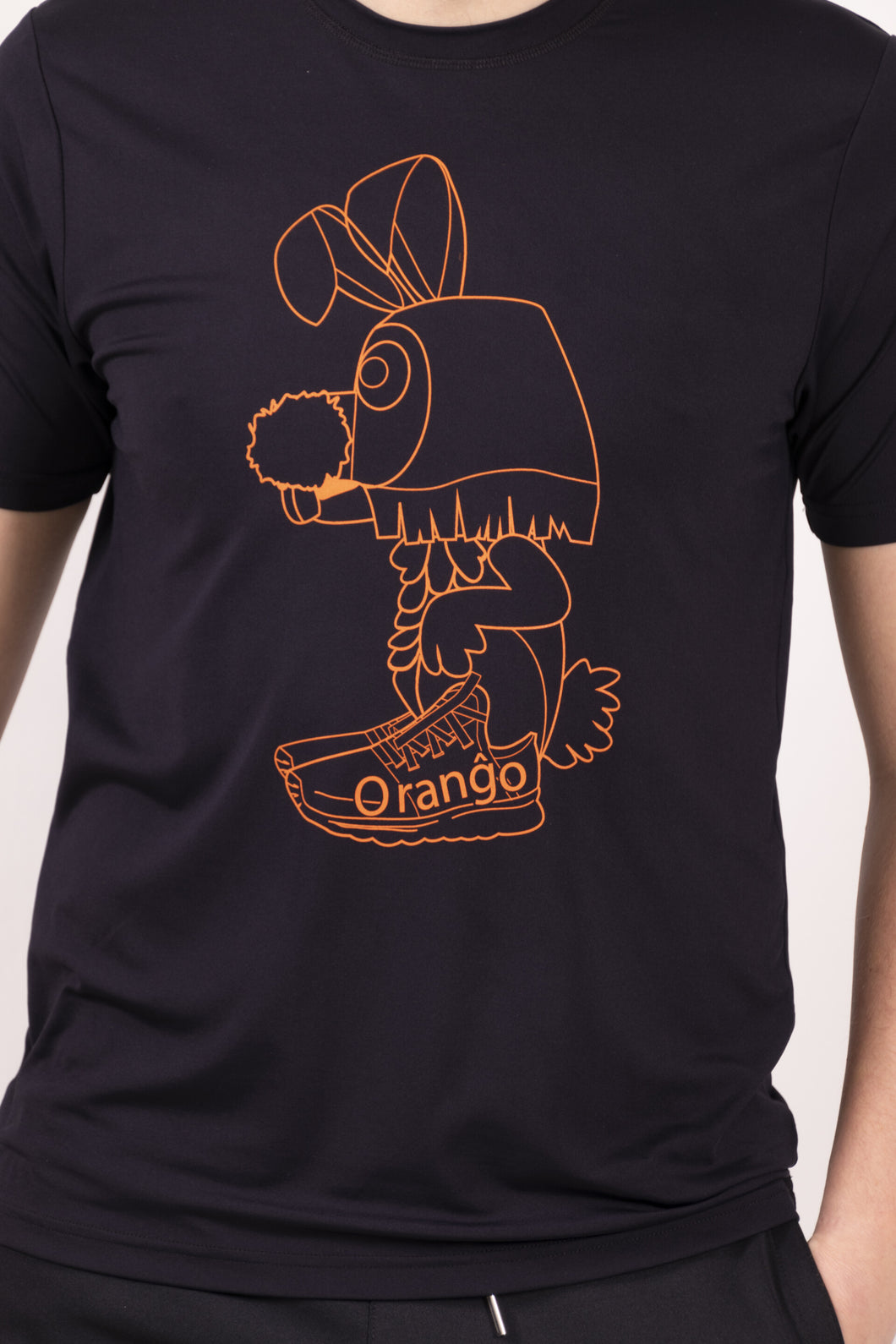 Orango Running - Mens T-shirt short sleeve O-neck - Black - Print: Zoef - P010-101F