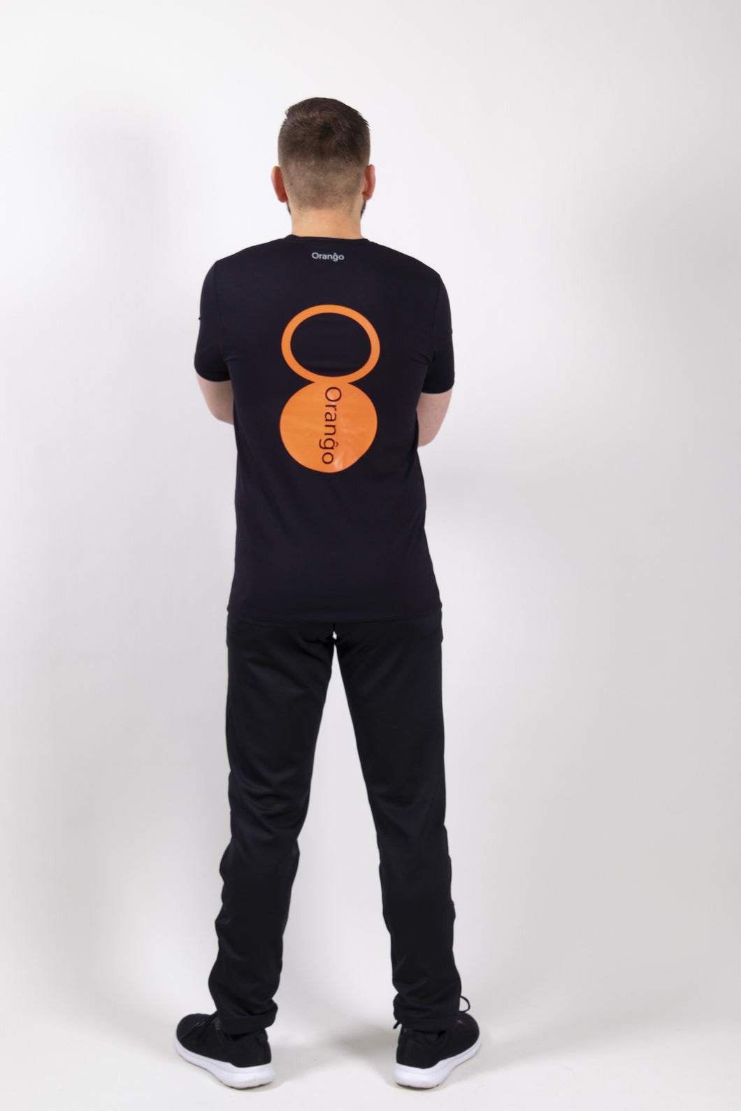 Orango Running - Mens T-shirt short sleeve V-neck -  Regular Fit - Orange - Print: Logo - P010-101E
