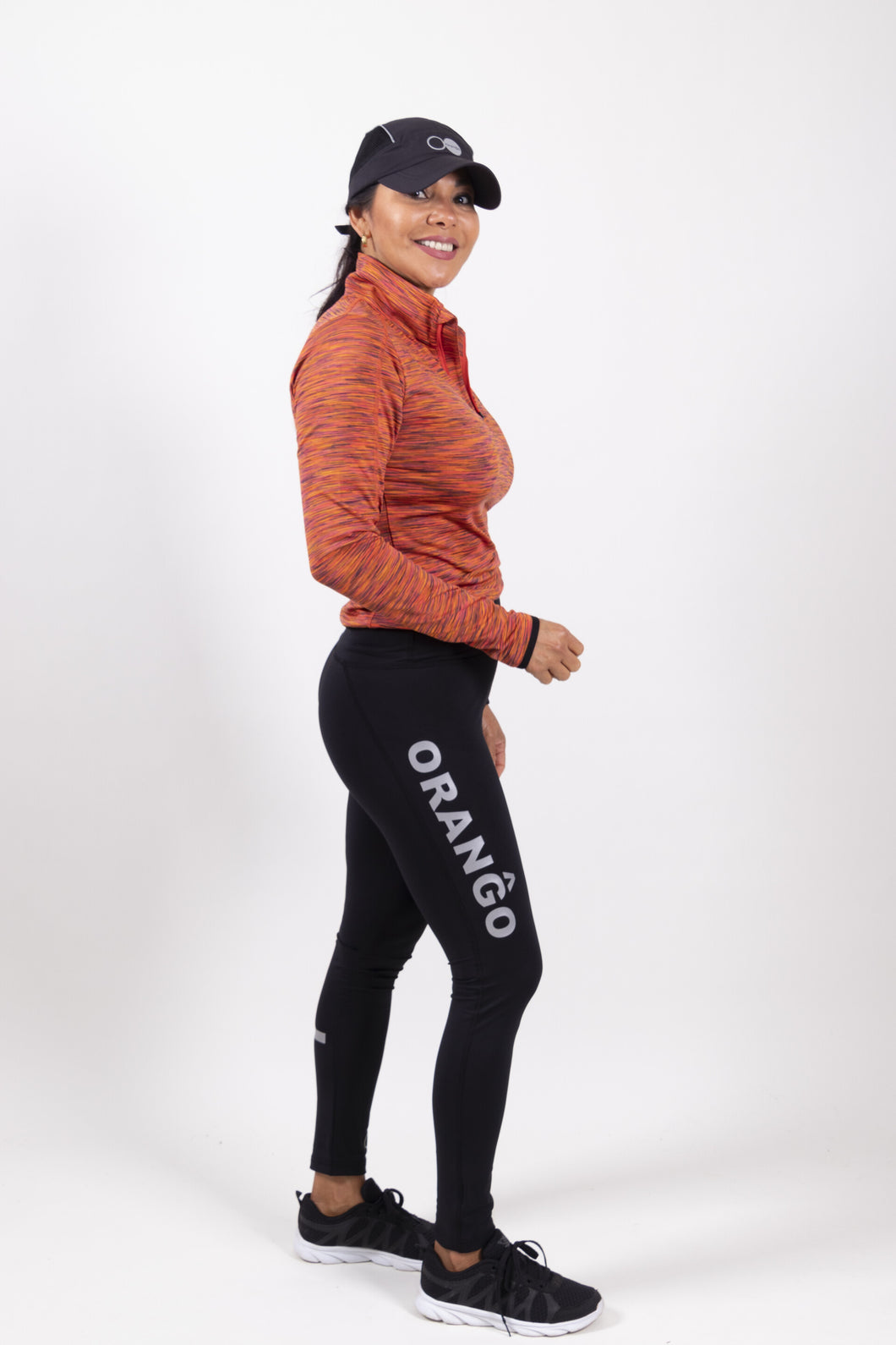 Orango Running - Womens Tight High Waist Safety - Black - P010-202S